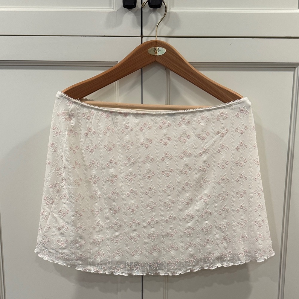 Garage White and Pink Mini Skirt